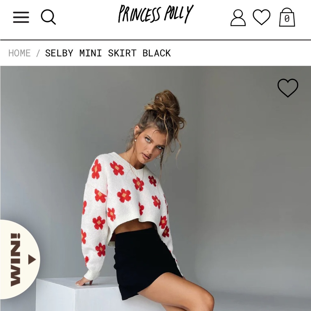 Princess Polly Selby Mini Skirt - Black